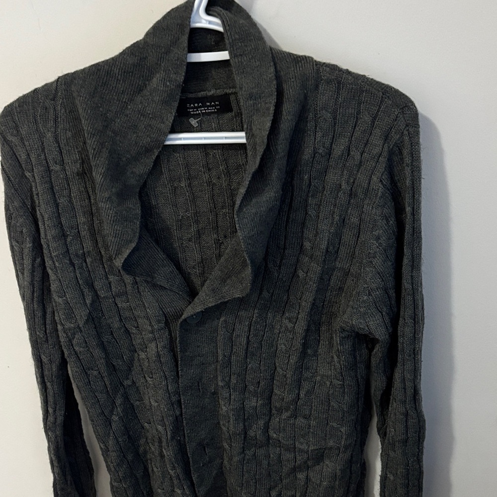 Zara Man Dark Gray Knit Sweater
